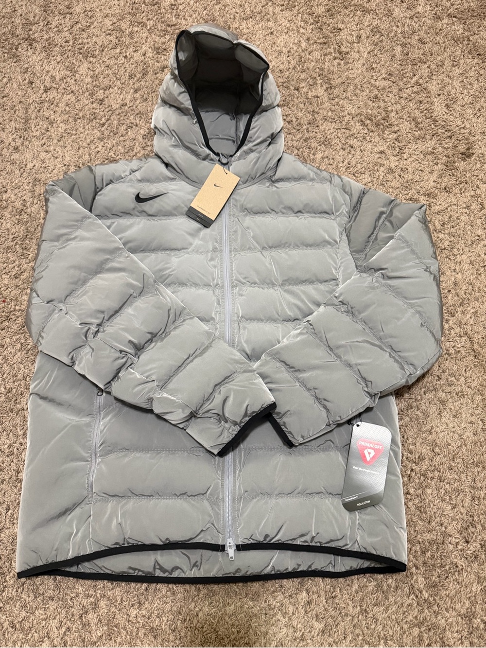 Nike Total 90 Therma-FIT Soccer Puffer Jacket Particle Grey HV3507 043 Size XXL